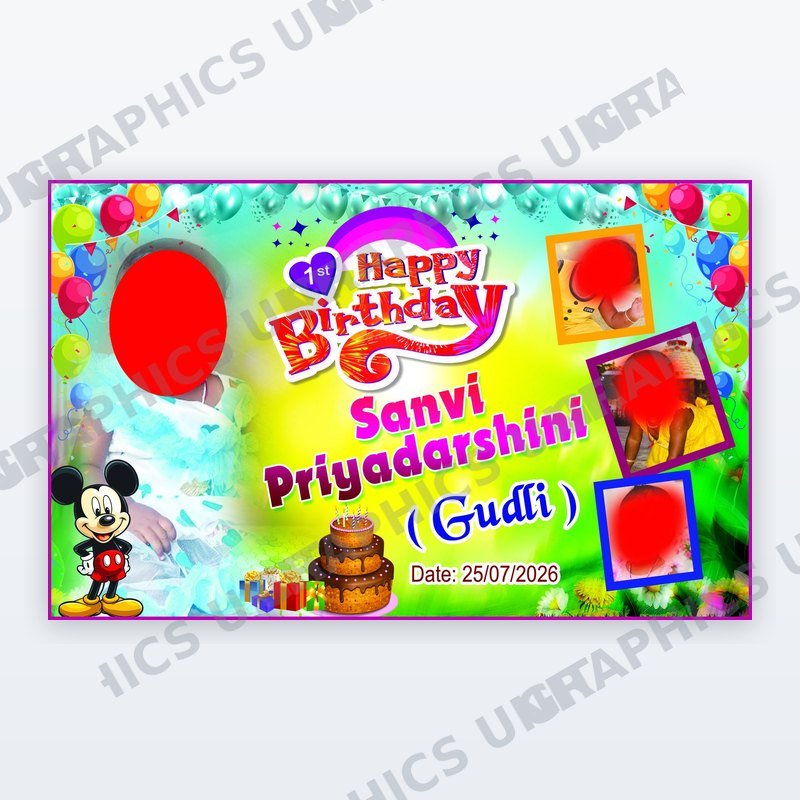 Birthday Banner PSD — Star Theme