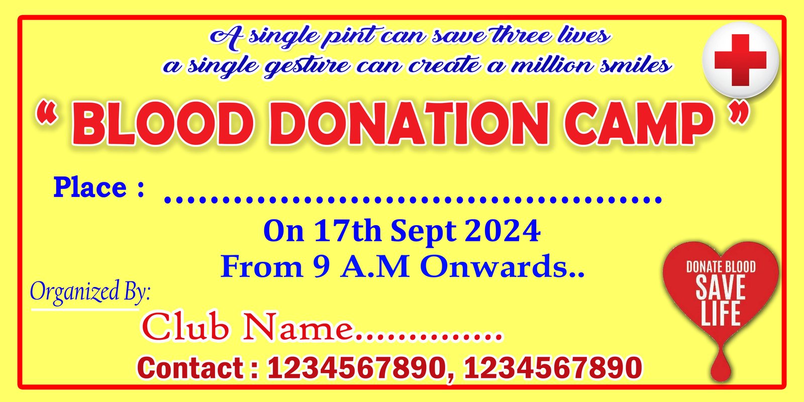 BLOOD DONATION CAMP BANNER PSD