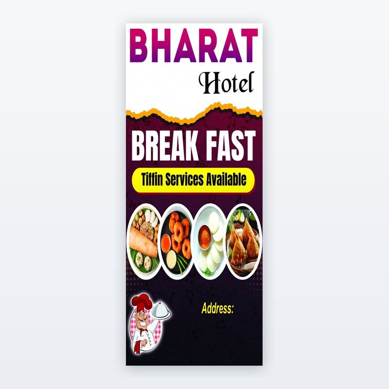 Hotel Breakfast Standee — Tall Menu